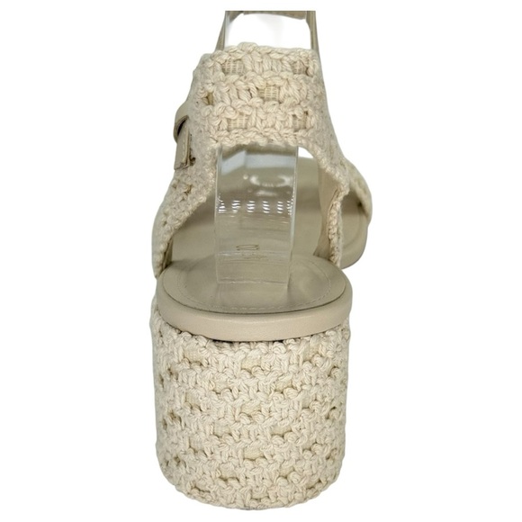 Arezzo Brynn Cream Crochet Womens Mid Heel Sandals Size 9.5M - Picture 10 of 16